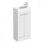 Cloakroom Vanity Unit – Floor Standing – White – 410mm Basin – Contemporary