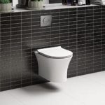 Hardy Rimless Wall Hung Toilet – Slimline Soft Close Seat – Contemporary – Mode