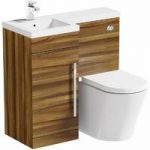Combination Unit – Walnut – Includes Arte Back to Wall Toilet – Left Handed – Myspace