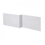 L Shaped Shower Bath Panel – Wooden – 1700mm – White Gloss