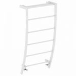 Heated Towel Rail – White – Contemporary – Curved – 1200 x 600mm