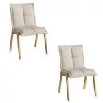 Hadley Oak & Beige Dining Chairs – Contemporary – Solid Frame
