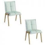 Hadley Oak & Light Green Dining Chairs – Contemporary – Solid Frame
