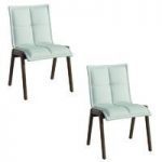 Hadley Walnut & Light Green Dining Chairs – Contemporary – Solid Frame