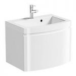 Curvaceous Wall Hung Vanity Unit – With 600mm Basin – Snow – Contemporary – Mode