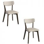 Harrison Walnut & Beige Dining Chairs – Contemporary – Solid Frame