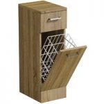 Bathroom Linen Basket Unit – Oak – 350mm – Sienna