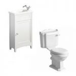 Camberley Cloakroom Suite – White Freestanding Vanity Unit – Close Coupled Toilet – Traditional