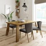 Lincoln Oak Dining Table With 4 Chairs – Hudson Grey – Contemporary