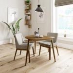 Ernest Oak Table With 2 Chairs – Lincoln Beige – Contemporary