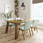 Lincoln Oak Dining Table With 4 Chairs – Hadley Green – Contemporary
