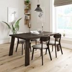 Lincoln Walnut Dining Table With 4 Chairs – Ernest Beige – Contemporary