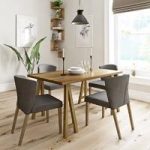 Hudson Oak Dining Table With 4 Chairs – Hudson Grey – Contemporary