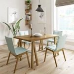 Hudson Oak Dining Table With 4 Chairs – Hadley Green – Contemporary