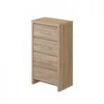 MFI – 4 Drawer Tall Chest – Oak Effect – Contemporary – UV Resistant – London