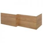 Shower Bath Wooden Panel – 1700mm – L Shaped – Oak Effect – Water Resistant