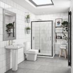 Ive Bathroom Suite – With 6mm Black Shower Enclosure – 1200 x 800mm – Mode