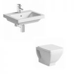 Verso Wall Hung Toilet Suite – 550mm Wall Hung Basin – Contemporary – Mode