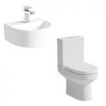 Oakley Close Coupled Toilet & Basin Suite – Wall Hung – Cloakroom – White