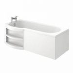 P Shaped Shower Bath – With Storage Panel – Water Saving – Left Handed – Myspace