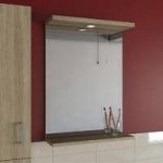 Illuminated Bathroom Mirror – Oak – Wall Hung – 410mm – Sienna
