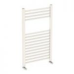 Eden Heated Towel Rail – Round – 800 x 490 – White – Steel – Contemporary