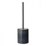 Marble Toilet Brush & Hold – Black – Round – Contemporary