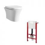 Hardy Rimless Wall Hung Toilet – Includes Wall Mounting Frame – Soft Close Seat – Mode