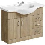 Vanity Unit – Oak – Floor Standing – Inc. Basin – Door – 1050mm