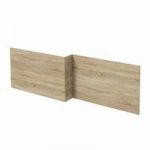 Shower Bath Wooden Front Panel – L Shaped – Sawn Oak – 1500mm – Drift