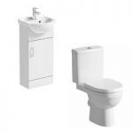 Sienna Cloakroom Vanity Unit – White – With Energy Close Coupled Toilet – Contemporary