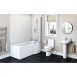 Eden Bathroom Suite – P Shaped Shower Bath – Right Handed – 1500 x 800