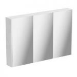 White Curved Mirror Cabinet – 1000mm – Adjustable Internal Shelf – Mode