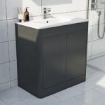 Floor Mounted Vanity Unit – Grey – 800mm Ceramic Basin – Contemporary