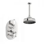 Coniston Shower Valve & Ceiling Shower Set – Thermostatic – Round Head – Traditional – The Bath Co