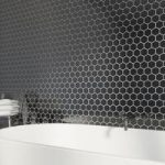 Hex Mosaic Tile – Glossy Black – Hexagon – Monochrome – 300mm x 300mm – 1 Sheet