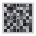 Mosaic Tile – Metallic & Glass – Grey & Silver – 305mm x 305mm – 1 Sheet