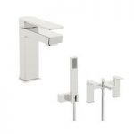 Mode Ellis Basin & Bath Shower Mixer Tap Pack – Round Design – Chrome – Contemporary