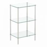 Square 3 Glass Shelf Unit – Freestanding – Chrome Finish – Options