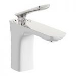 Aalto Basin Mixer Tap – White – Polished Chrome – Lever Handle – Mode