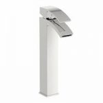 High Rise Basin Mixer Tap – Slim Spout – Chrome – Curved Contemporary – Century