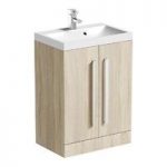 Vanity Unit With Basin – 600mm – Oak Finish – Contemporary – Arden