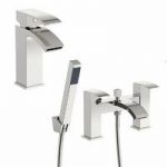 Basin & Bath Shower Mixer Tap Pack – Slim Spout – Chrome – Curved Contemporary – Century
