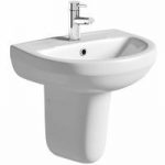 Eden Semi Pedestal Basin – Curved Round – 1 Tap Hole – 550mm – Contemporary
