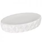 White Soap Dish – Textured Pattern – Dolomite – Contemporary – Geo