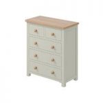 MFI – Rome Drawer Chest – Oak and Mellow Sage – 2 Drawers Over 3