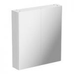 White Curved Mirror Cabinet – 600mm – Adjustable Internal Shelf – Mode