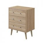 MFI – Bedroom Furniture – Chest of Drawrs – Features 3 Drawers – Oak – Helsinki