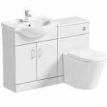 Combination Unit – 1140mm – White – With Arte Back to Wall Toilet – Sienna White