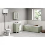 Camberley High Level Furniture Suite – Sage – 1700 x 700mm Straight Bath – The Bath Co